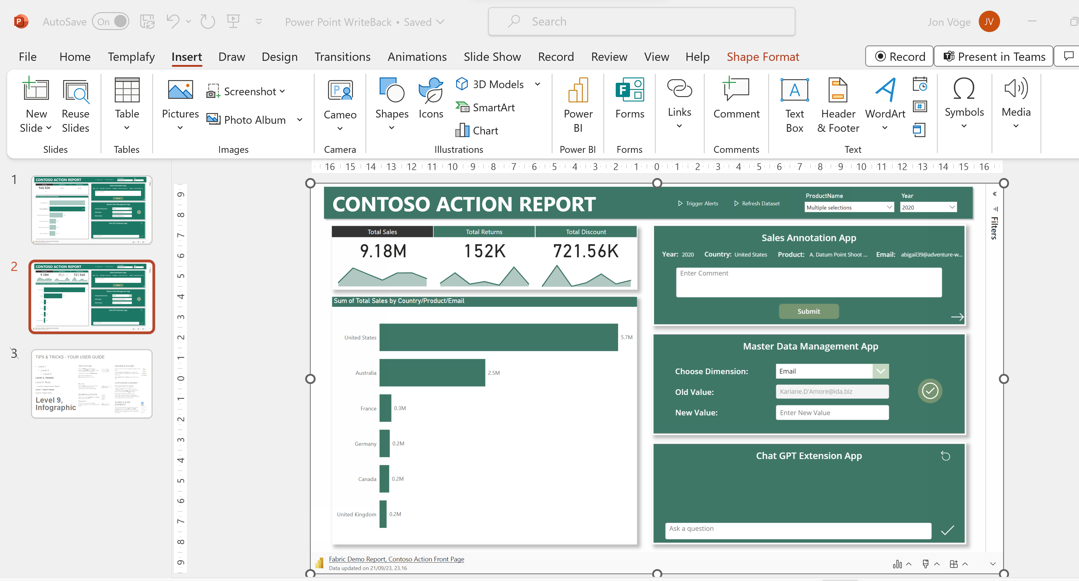 Let Power Point users write data directly to your database w. Power BI ...