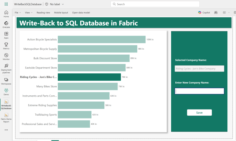 Write Back Using User Data Function Fabric/Power BI Write-Back made easy w. Fabric SQL Databases – Downhill ...