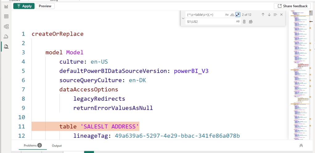 Fabric Quick Tips – RegEx in Power BI TMDL View Find &&nbsp;Replace